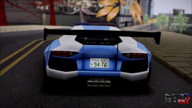 Lamborghini Aventador v2 для GTA San Andreas - вид сзади