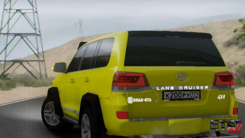 Toyota Land Cruiser 200 2016 4X4 для GTA San Andreas - вид сзади