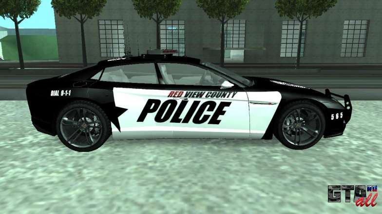 Lamborghini Estoque Concept NFS Police Custom для GTA San Andreas - вид сбоку