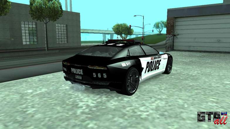 Lamborghini Estoque Concept NFS Police Custom для GTA San Andreas - вид сзади