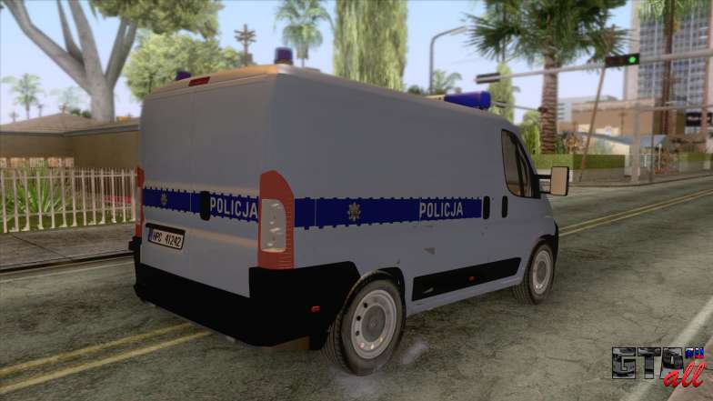 Citroen Jumper Polskiej Policji для GTA San Andreas - вид сзади